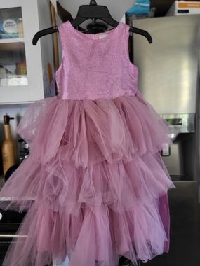 Tip Top Kids Pink Layered Tulle Party Dress